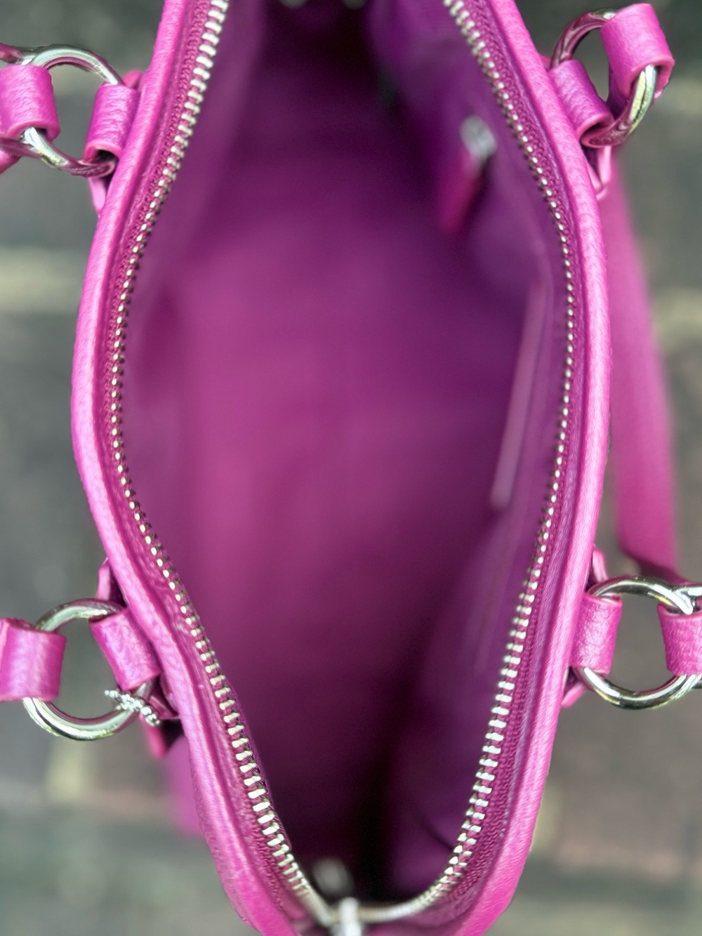 COACH Pebbled Leather Satchel in Berry - Picture 10 of 12